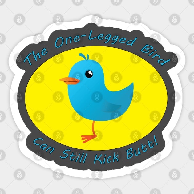 The One-Legged Bird Sticker by somebodie